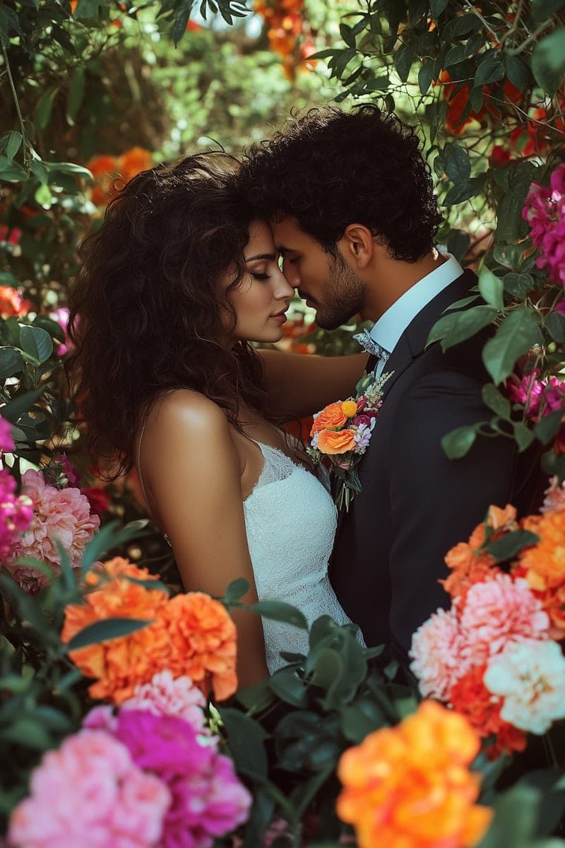 AI-generated romantic kiss poses